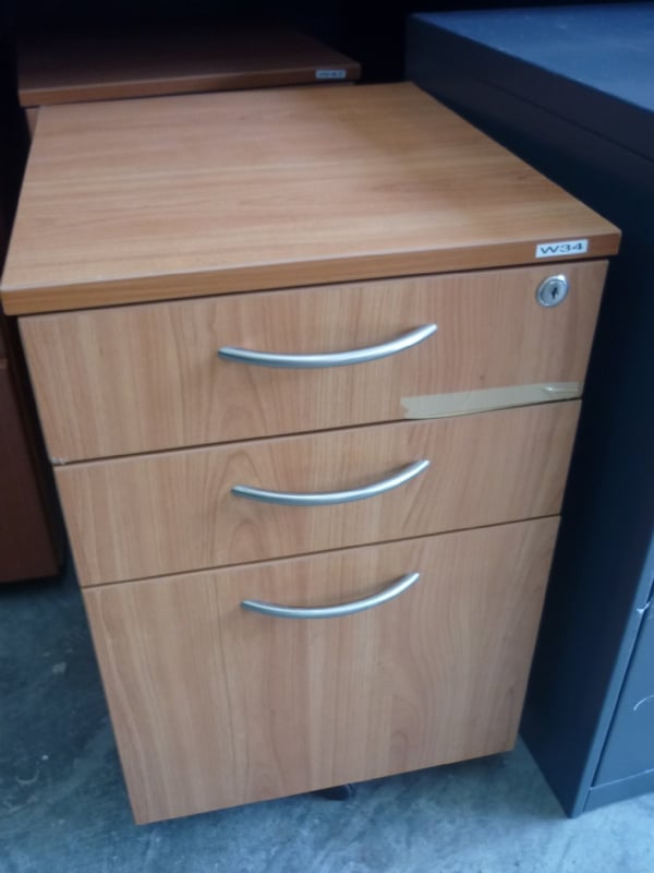 Used Office Furniture-Used Solid Wood Office Mobile Drawer