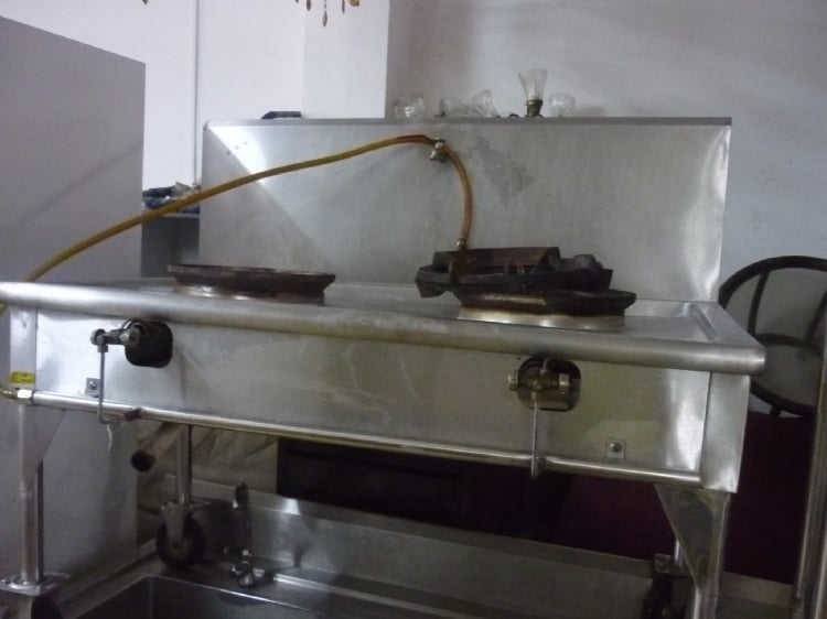 Used Stainless Steel Equipment-Stainless Steel 2 Unit Fry Station with Roller
