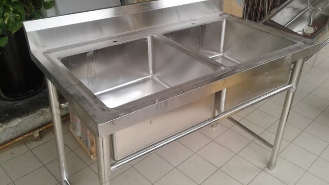 4FT Double Bowl Stainless Steel Sink