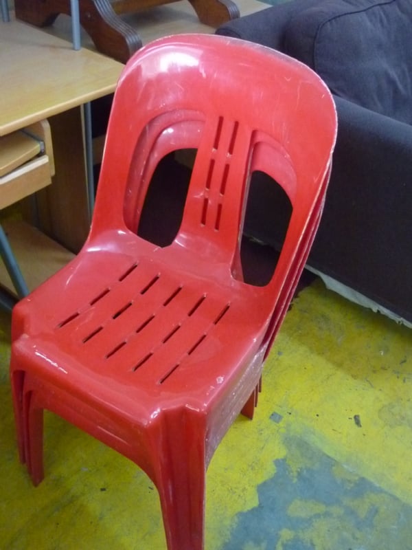 Used Red Colour Plastic Chair -Magnum Brand