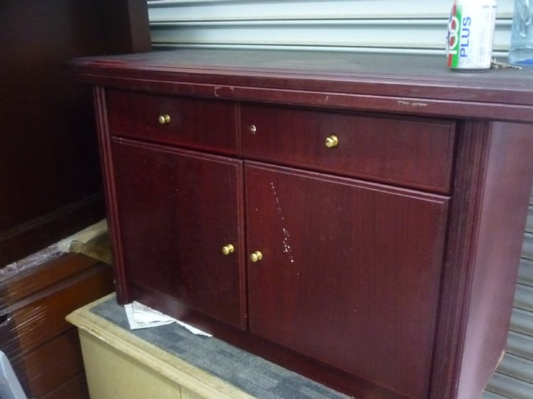 Used Office Furniure-Used Solid Wood Cabinet with 3 Drawer